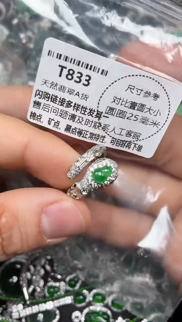 颈饰未镶嵌翡翠T833戒指