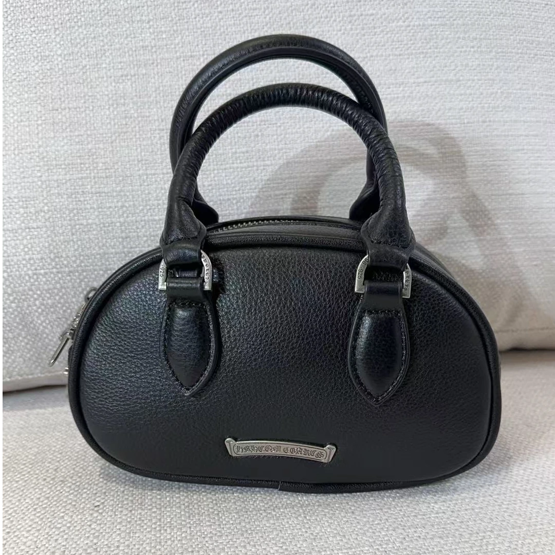 48小号时尚保龄包原创设计牛皮手提包