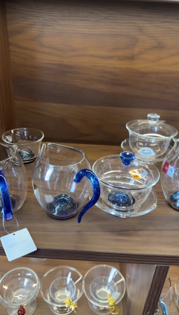 愚禾器 斑斓沁莲盖碗+斑斓怡然宝蓝金