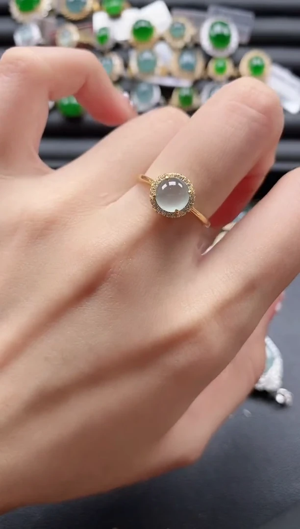 【闪购商品】翡翠戒指银S925镶嵌51511-5