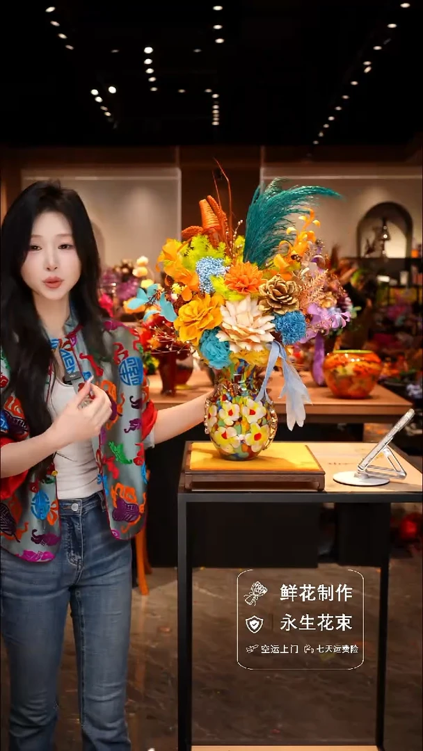 手工艺品琉璃手工花器花束空运包邮送货上门-以图片为准