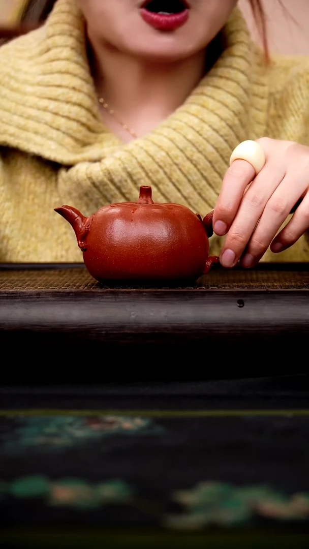 茶壶紫砂榴皮砂 明远南瓜