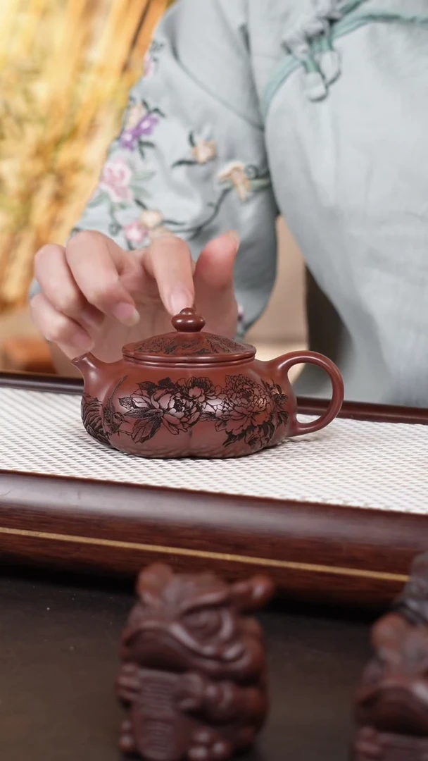 茶壶紫砂筋纹寒江