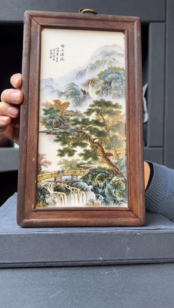 【闪购商品】摆件粉彩瓷板陶瓷摆件