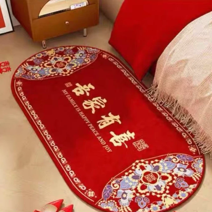 【尺寸：70x160】F051--婚房-床边地毯--客厅地毯--实物以直播间为准