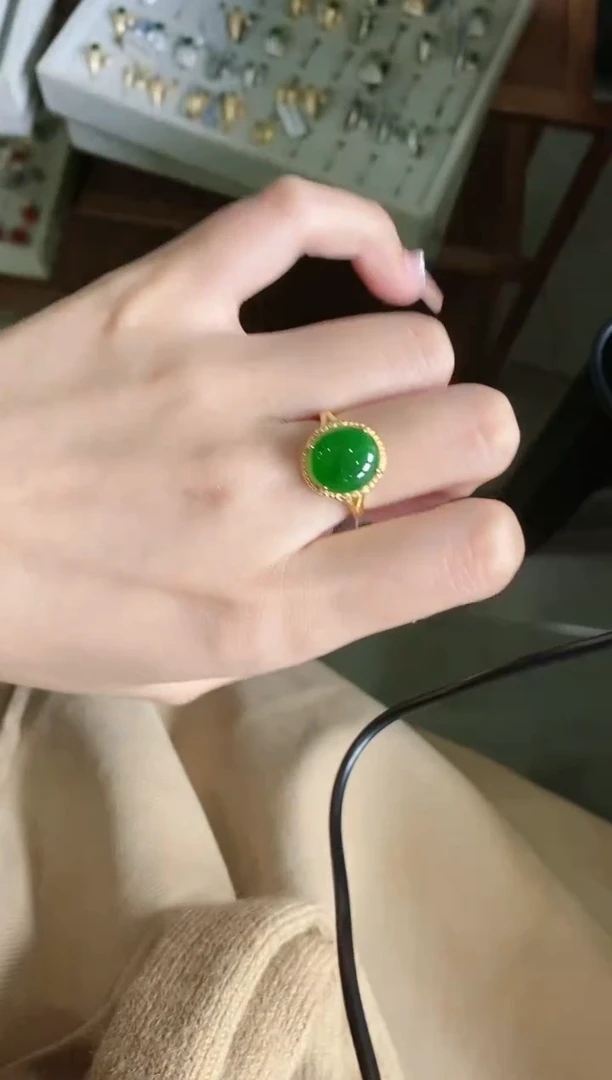 【闪购商品】翡翠戒指银S925镶嵌51511