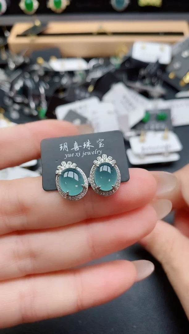 银S925镶嵌戒指翡翠1