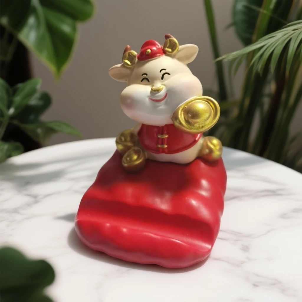 【晨晨潮玩】网红牛牛吉祥物摆件生肖马国潮马手机支架桌面摆件