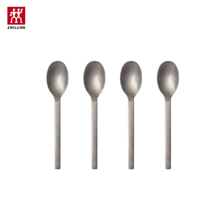 【A等品微瑕】双立人 Minimale不锈钢咖啡勺4件套(复古银)