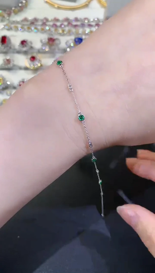 【闪购商品】祖母绿手链18K金镶嵌R411|1980