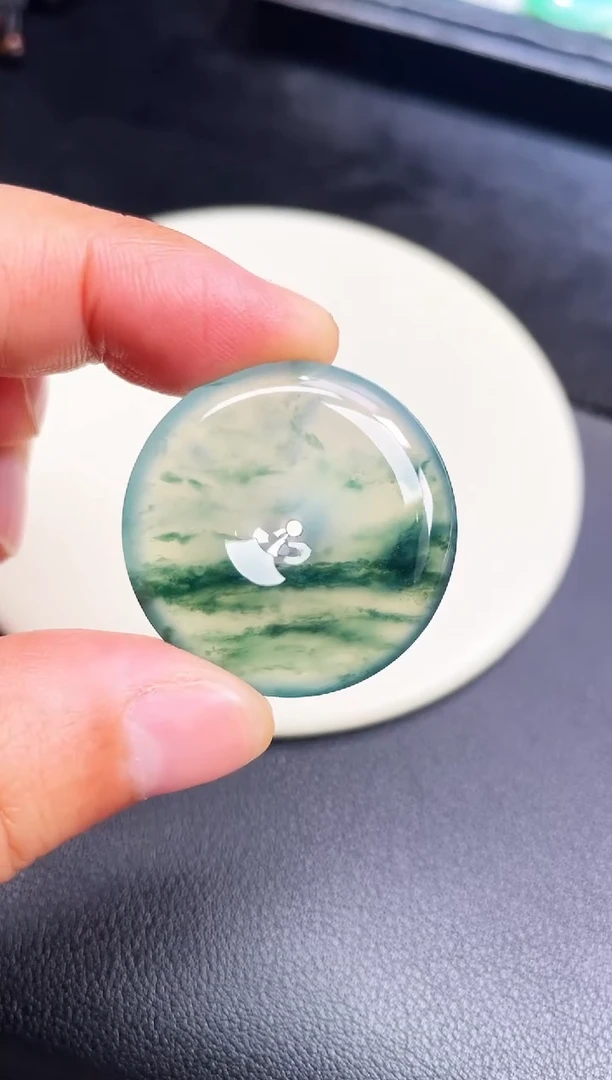 颈饰未镶嵌翡翠【73】平安扣 尺寸 32.4   6.1mm