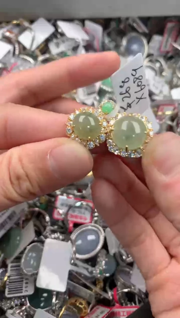 银S925镶嵌戒指翡翠777   9