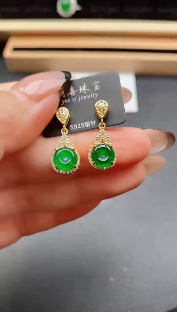翡翠戒指银S925镶嵌1