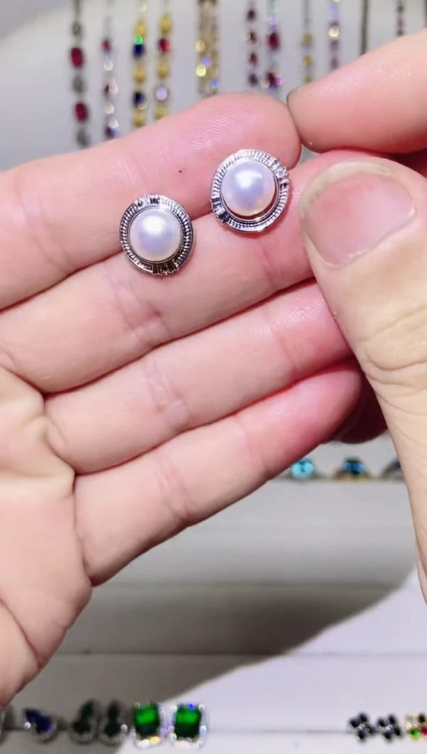 银S925镶嵌耳饰托帕石1