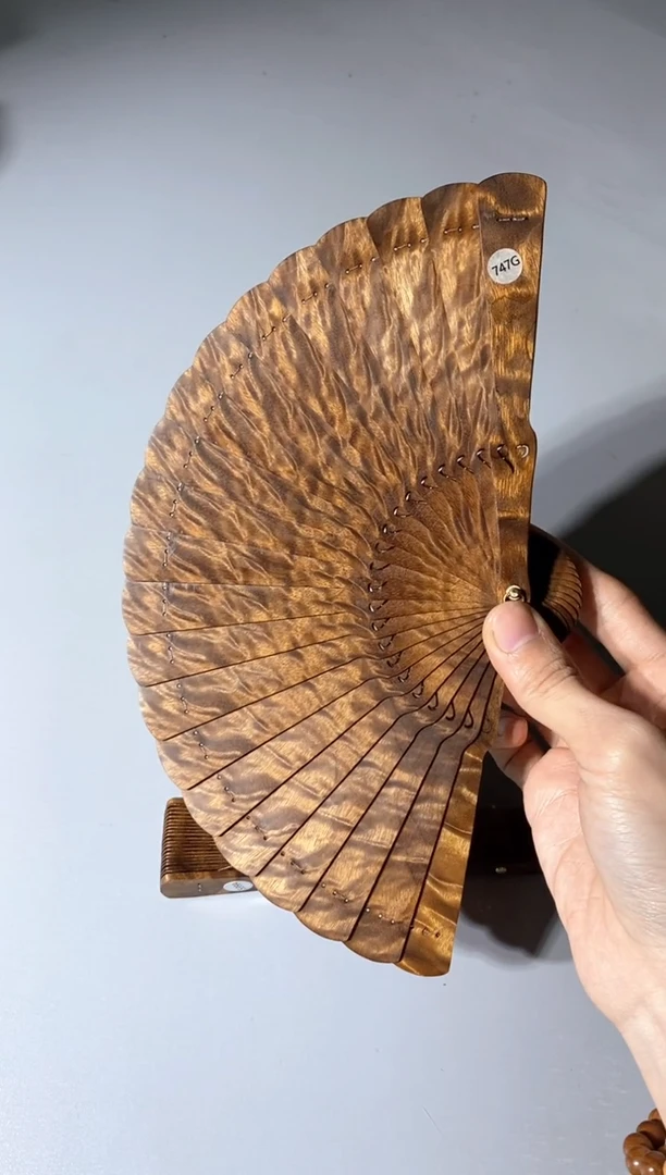 金丝楠747号15cm金丝楠木小叶桢楠扇子