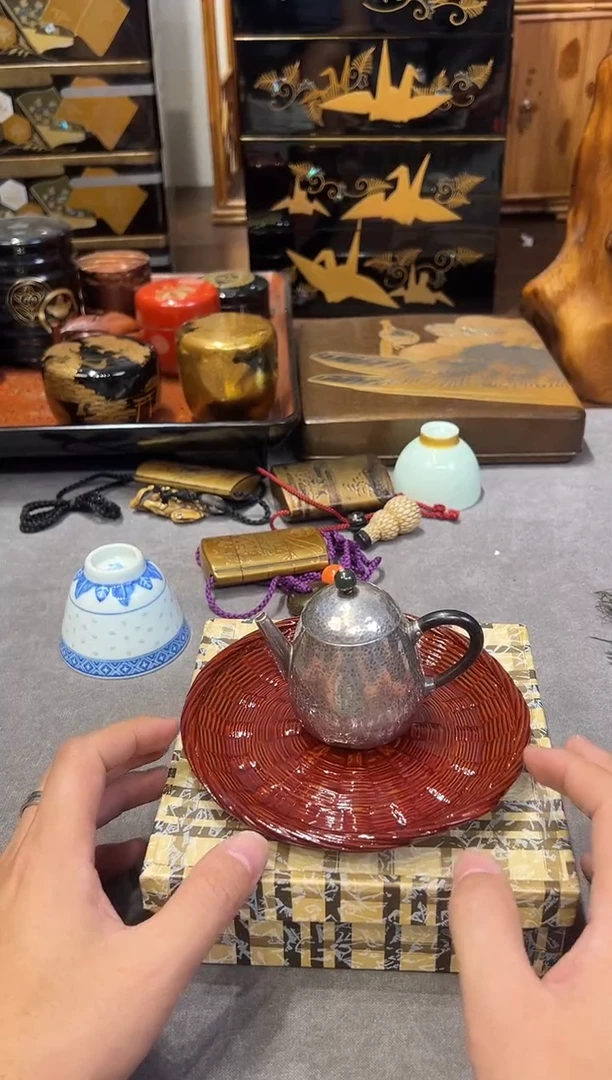 篮胎漆 竹编杯垫 单片