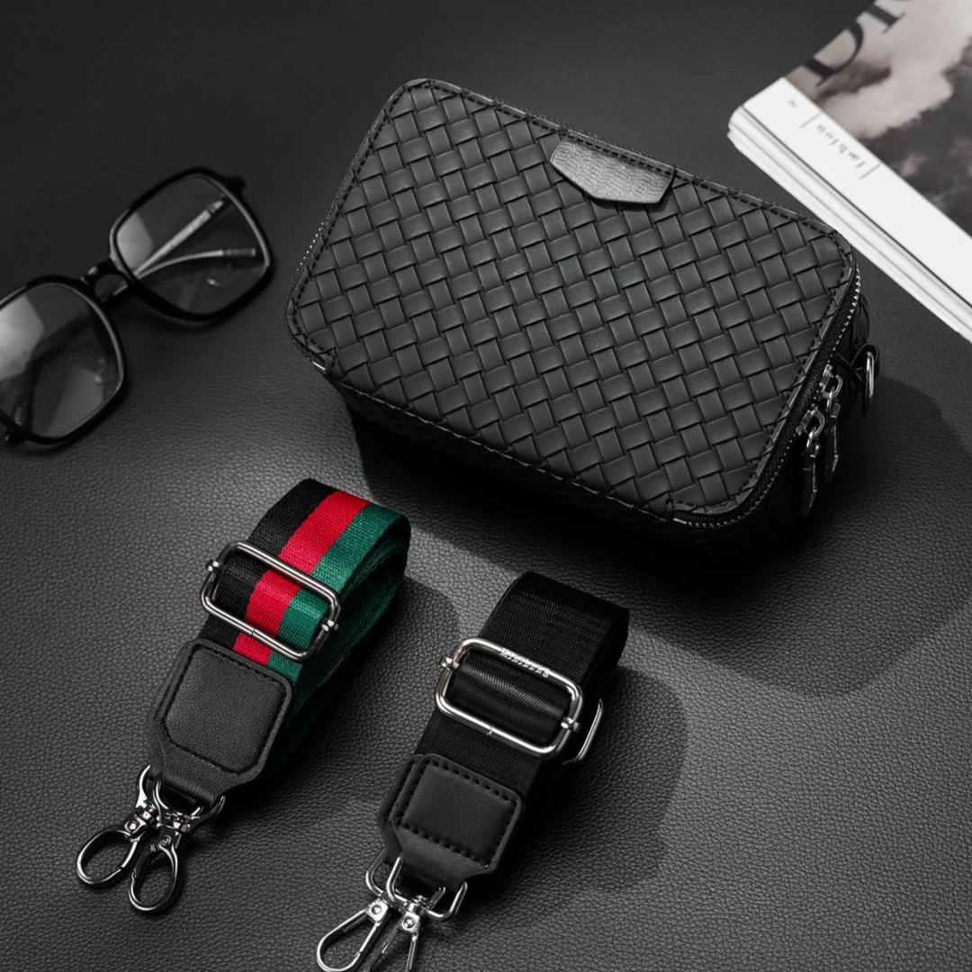 男士高档小方包时尚百搭牛皮真皮单肩斜休闲背包小包个性斜挎小包