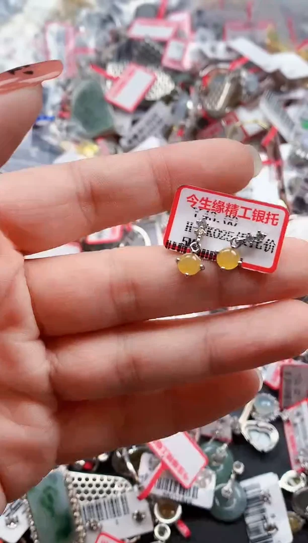 银S925镶嵌戒指翡翠天然A货缅甸翡翠
