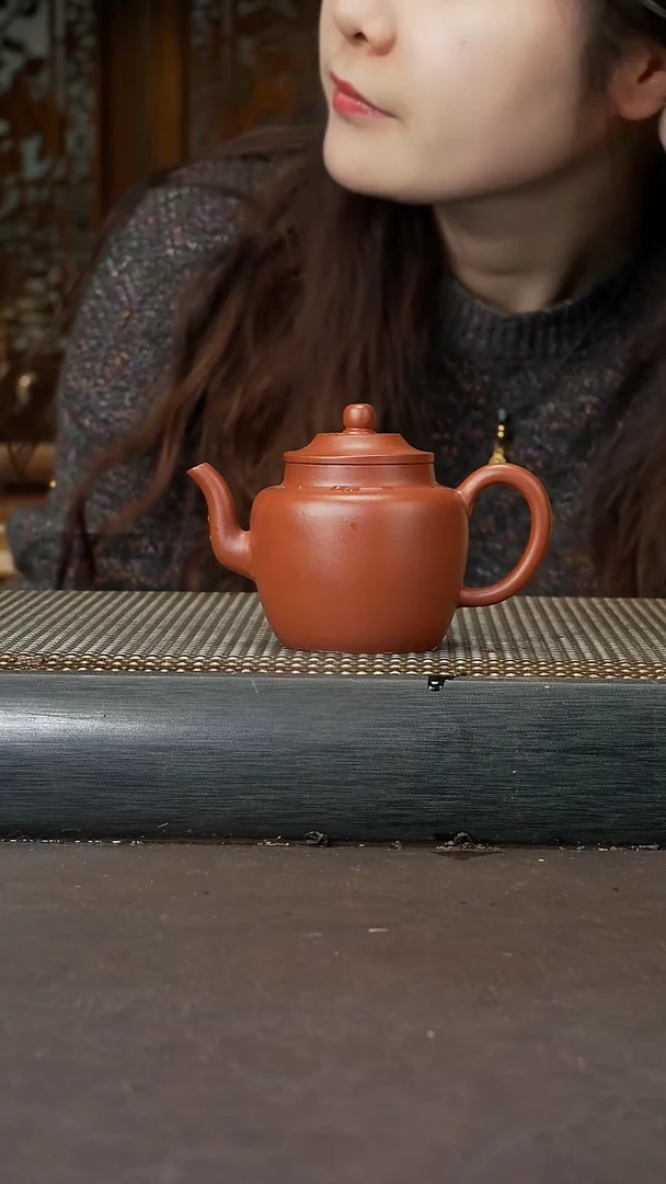 【闪购商品】紫砂茶壶小煤窑朱泥 笠帽宫灯 130cc 055