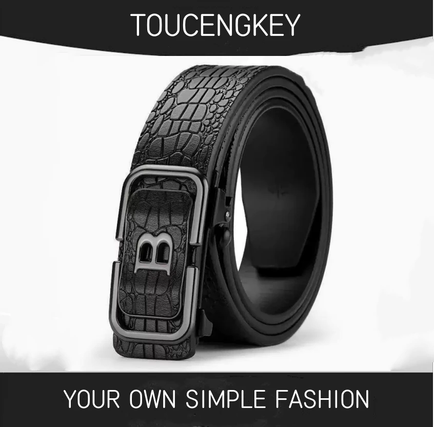 新款男士百搭休闲自动扣礼盒腰带潮流商务专柜轻奢高档宽3.5cm
