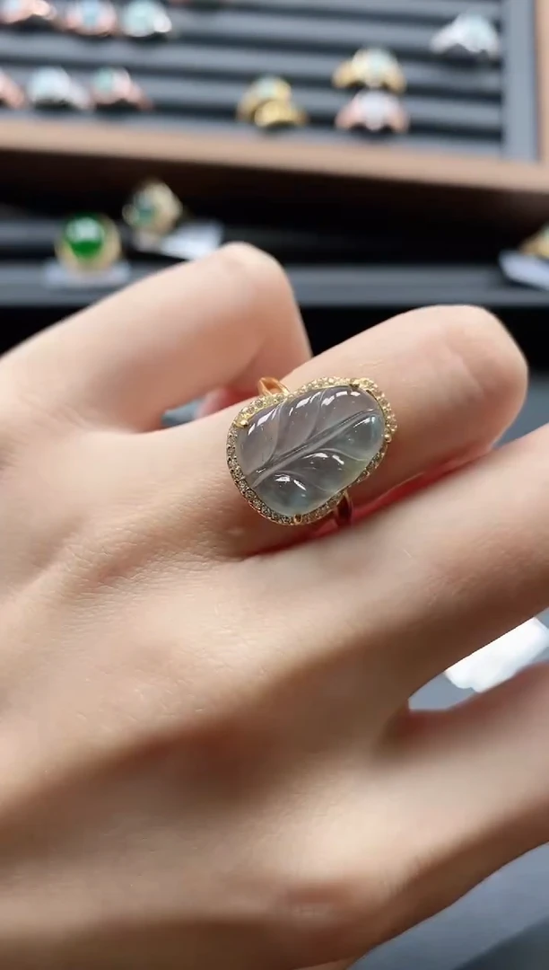 【闪购商品】翡翠戒指银S925镶嵌1551-3