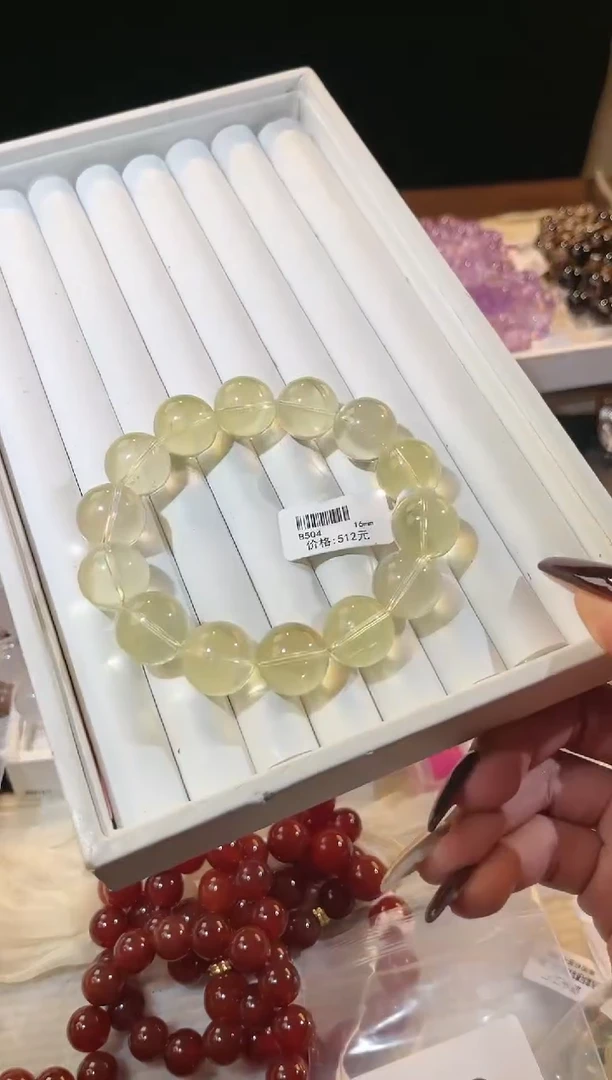 合成欧泊未镶嵌手串多样性发一Q99柠檬黄16mm