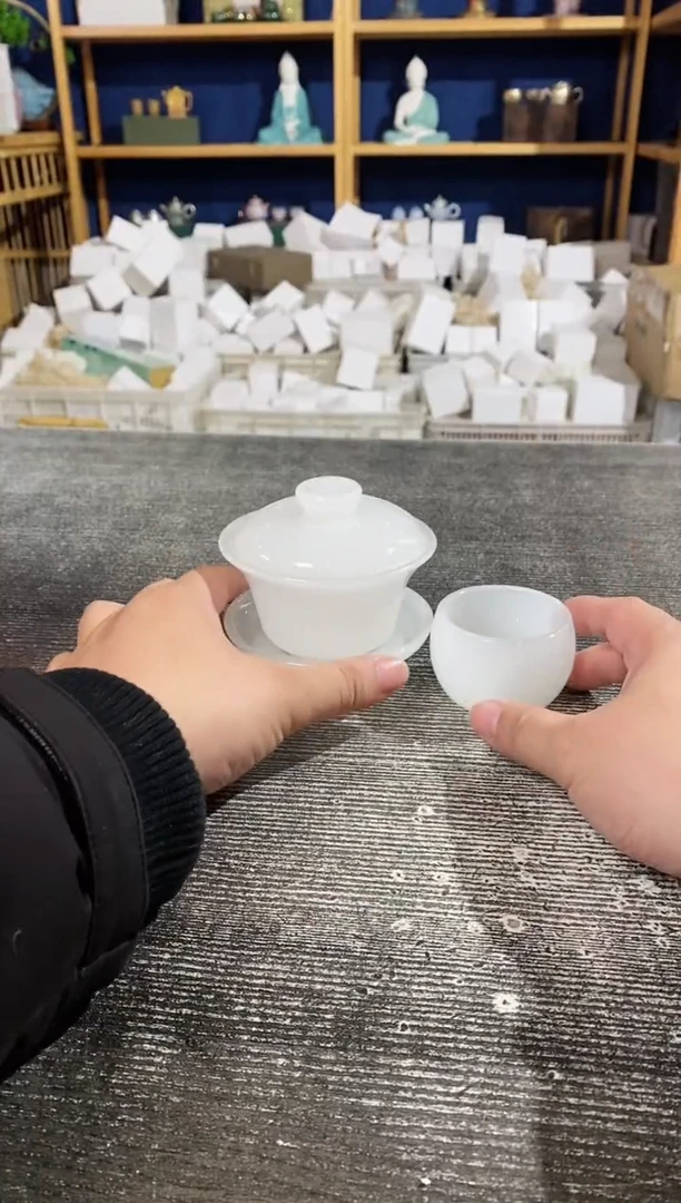 【闪购商品】其他纯白琉璃盖碗+1杯