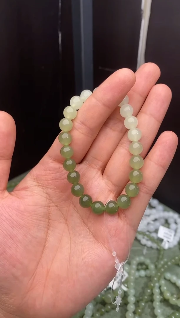 手串未镶嵌和田玉天然和田玉渐变卡8mm手串多样性发一件