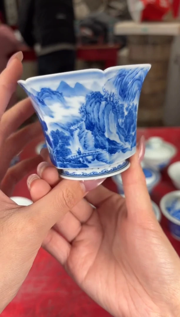 杯看山柴窑青花看山柴窑青花