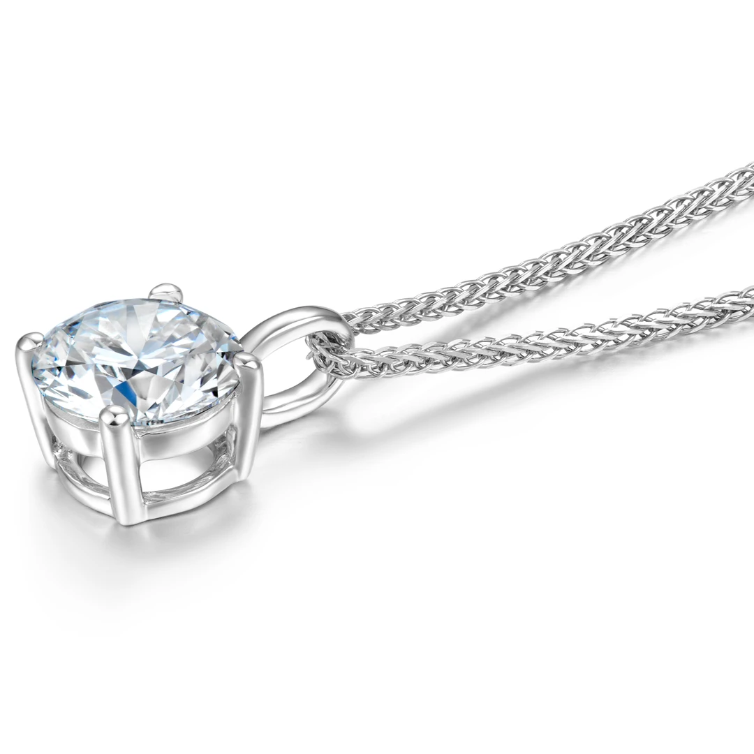 实验室培育钻石【合心钻石】铂金四爪经典简约百搭钻石吊坠（赠银链）