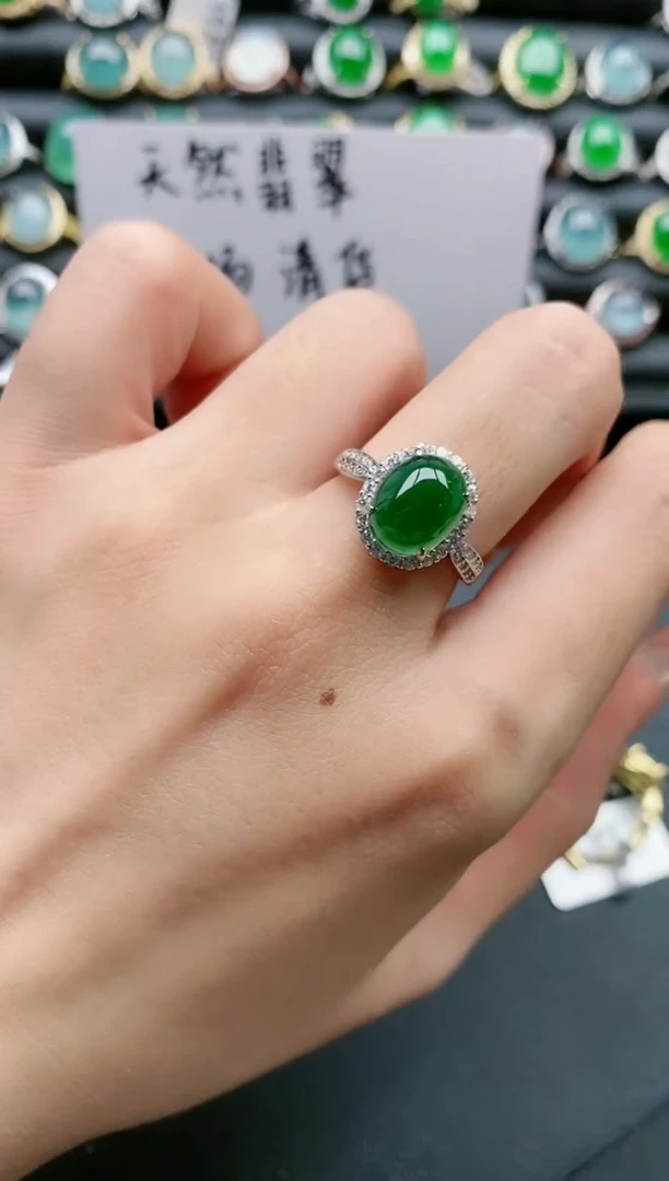 【闪购商品】翡翠戒指银S925镶嵌111111