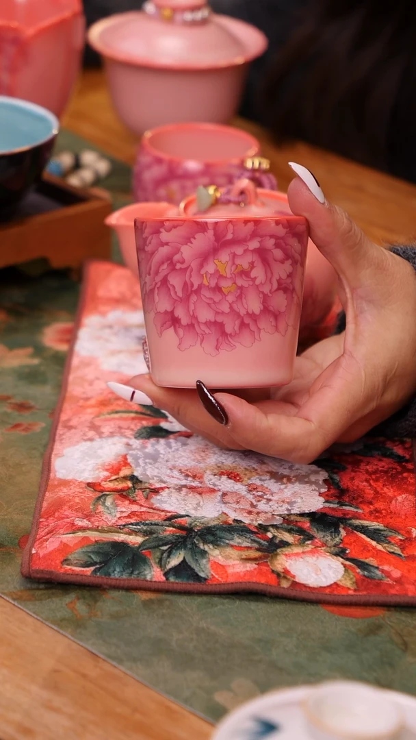 【闪购商品】猪油冻牡丹花可乐杯