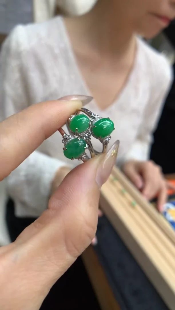 【闪购商品】翡翠戒指18K金镶嵌戒指#14  多样性发其一