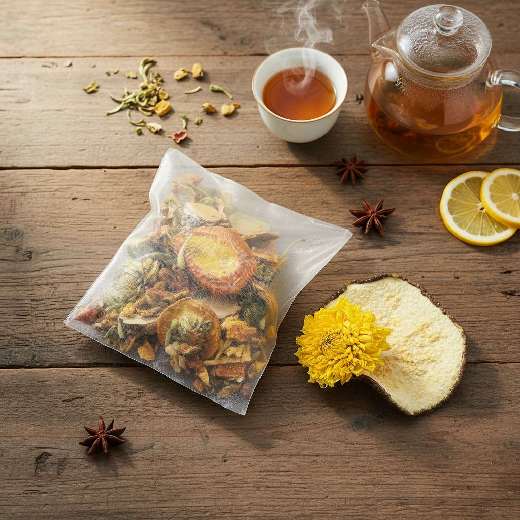 升级款【拒绝浮沫】整朵菊花整片梨-胖大海罗汉果菊花雪梨茶