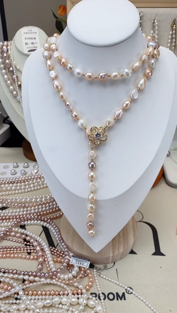 【闪购商品】淡水珍珠项链未镶嵌糖果串毛衣链