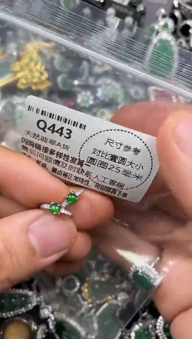 颈饰未镶嵌翡翠Q443耳扣