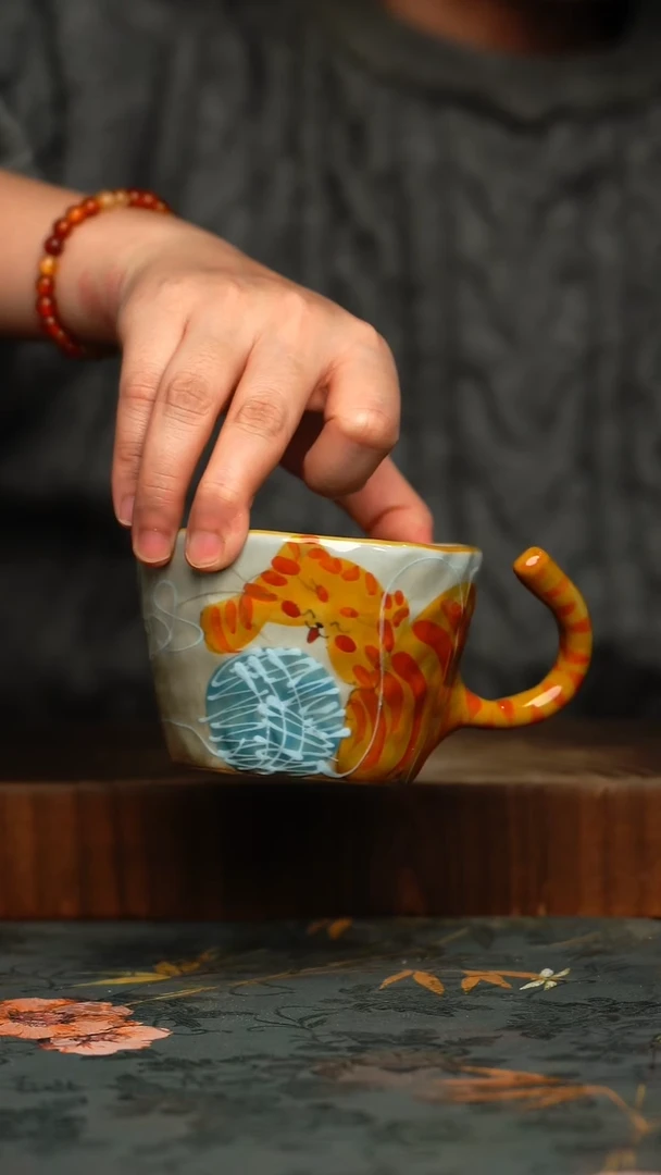 瓷片釉下彩手工手绘同款陶器