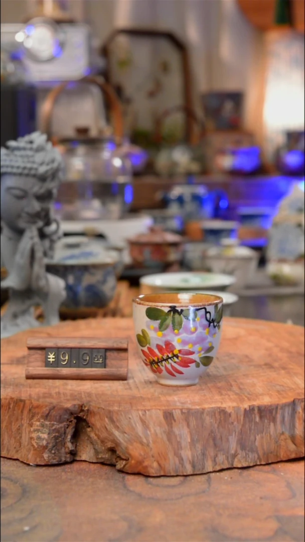 杯子紫藤花手工手绘手工手绘