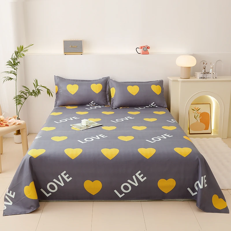 1粉丝专享【心恋灰1.5m床单】斜纹加厚单人150*220cm±5cm