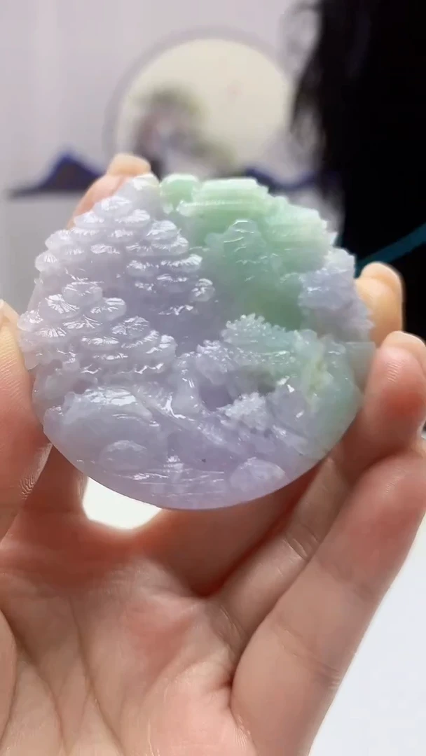 【闪购商品】定制翡翠未镶嵌4829ms-毛货挂件山水169