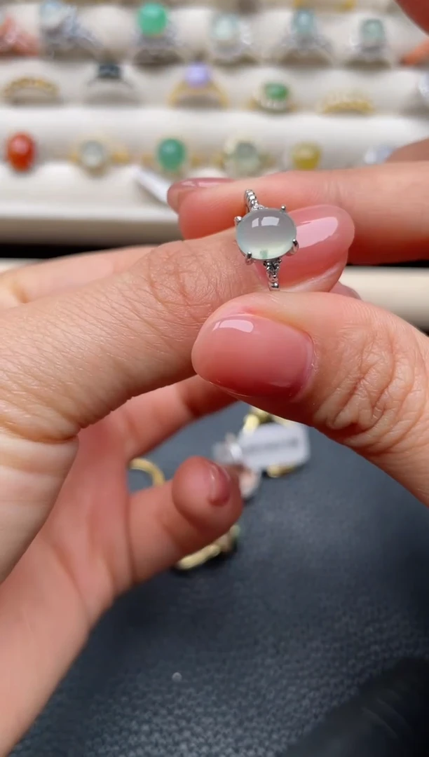 【闪购商品】翡翠戒指银S925镶嵌1111111111  7