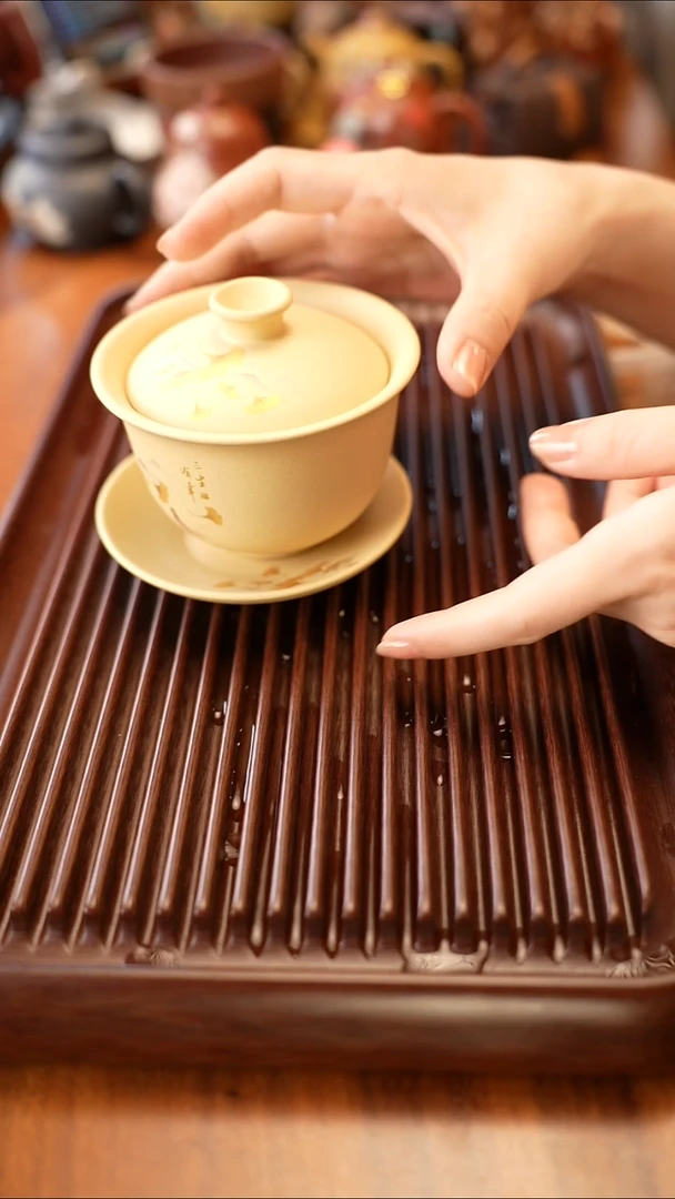 茶壶紫砂三生有幸盖碗