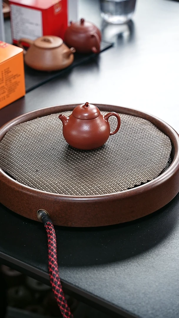 茶壶紫砂茄瓜-朱泥-全手工无添加-130cc