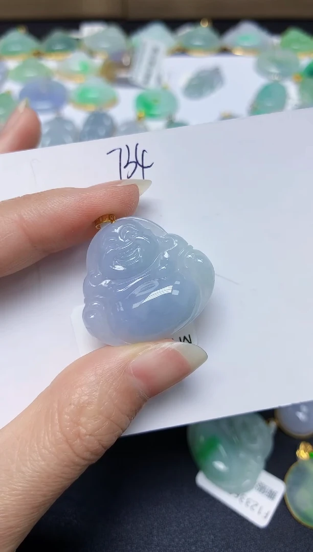 翡翠18K金镶嵌颈饰 天然翡翠A货