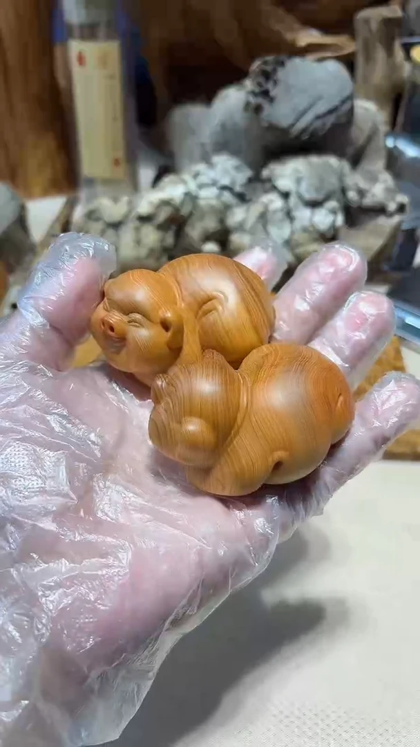 柏木（崖柏）南太行崖柏手把件肥猪1