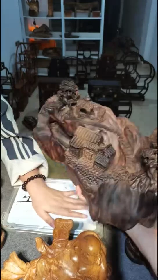 木明***好土沉 香木，蜜香，山水摆件