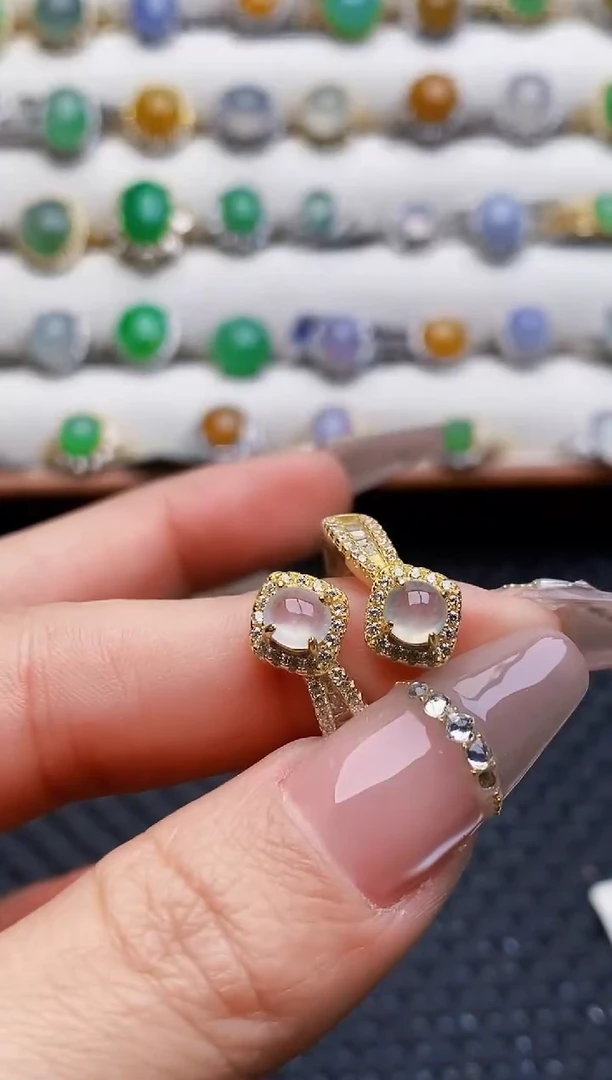 银S925镶嵌戒指翡翠8224