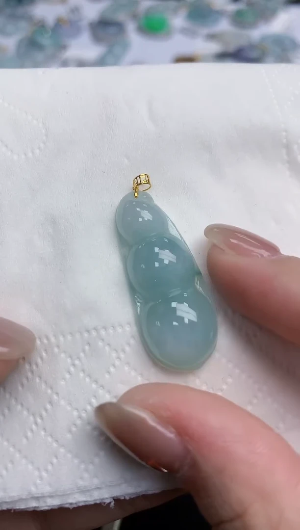 【闪购商品】翡翠颈饰18K金镶嵌天然缅甸翡翠A货