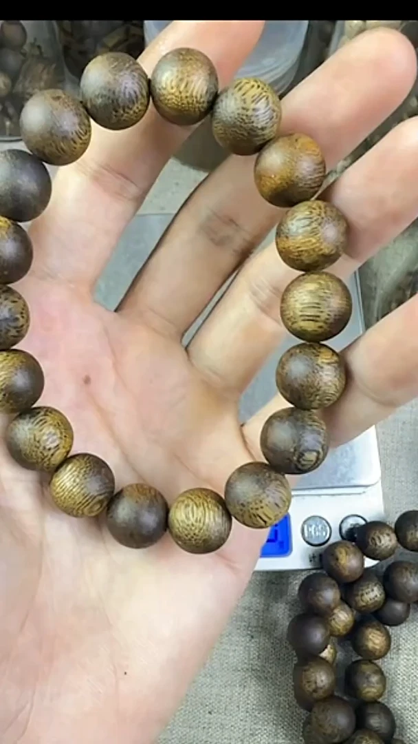 沉香手串种植绿棋1.2单圈14克
