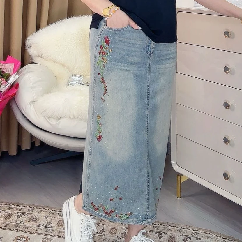 时尚大码复古宽松中长款689款半身裙